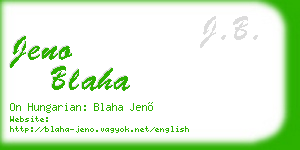 jeno blaha business card