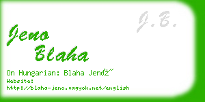 jeno blaha business card